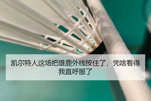 凯尔特人这场把雄鹿外线按住了，凭啥看得我直呼服了